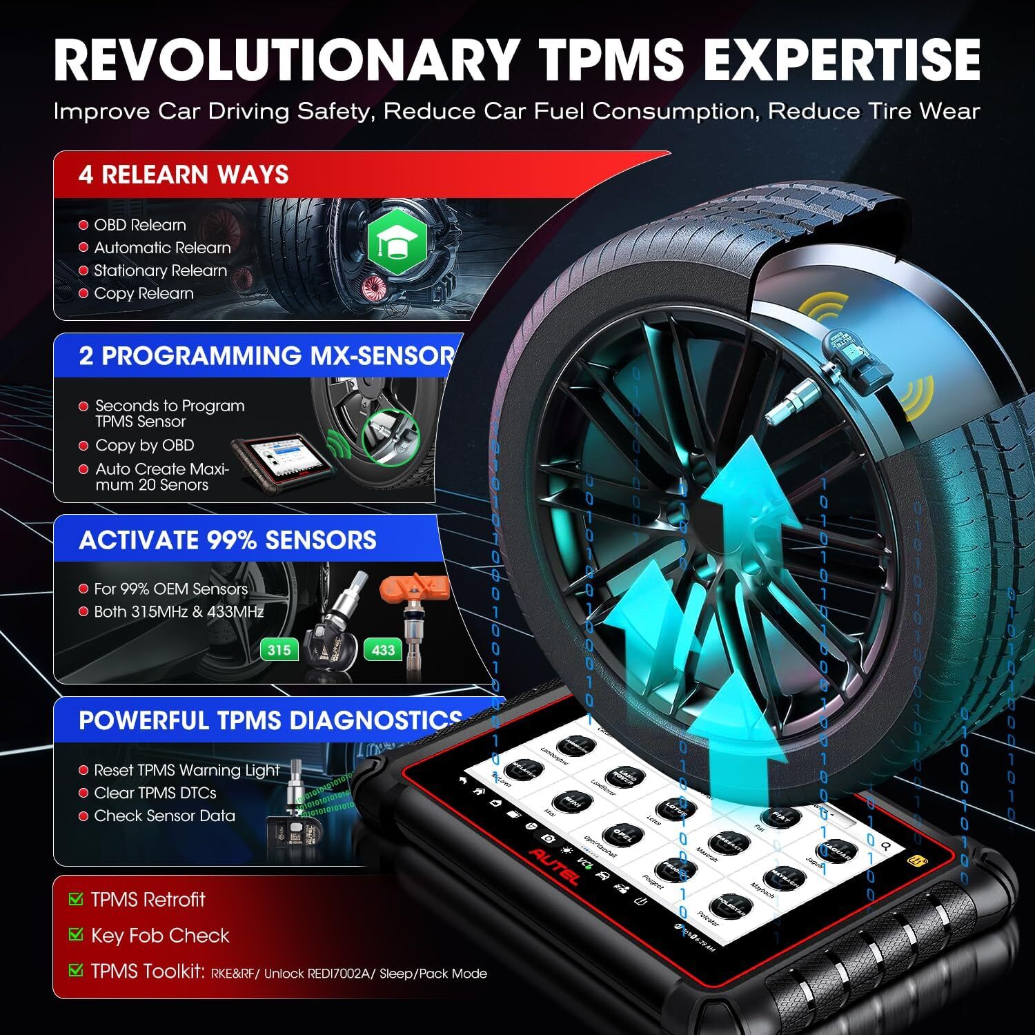 Autel MaxiPRO MP900-TS Diagnostic Scanner TPMS Programming Upgraded of MS906TS