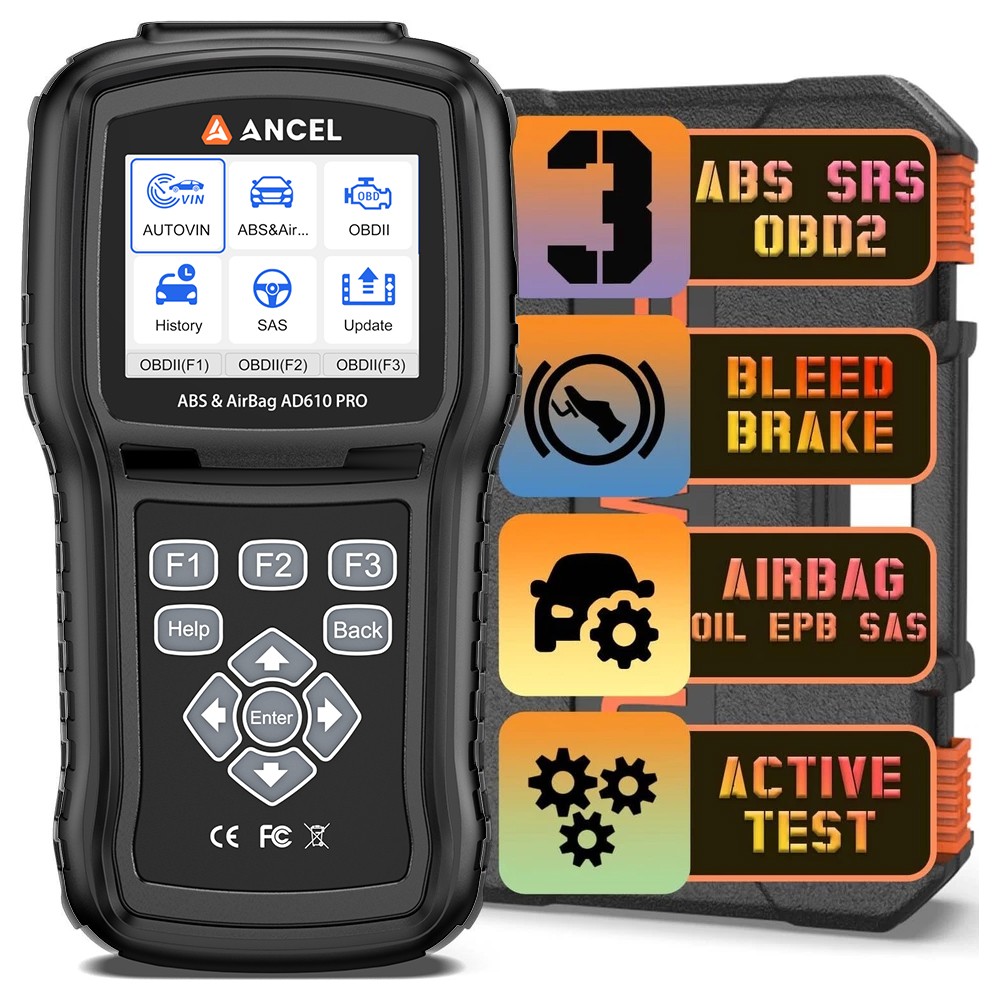 ANCEL AD610 PRO Bidirectional SRS ABS Bleeding EPB Oil OBD2 Diagnostic Scanner