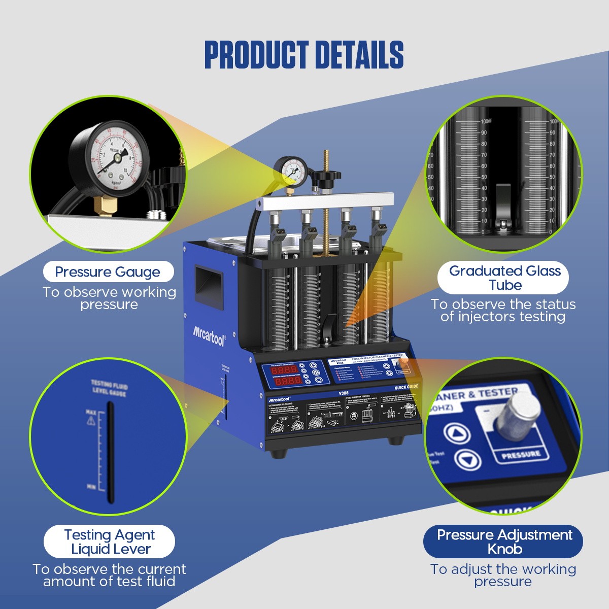 AUTOOL CT150 Fuel Injector Cleaner Tester Nozzles Ultrasonic Cleaning Machine US