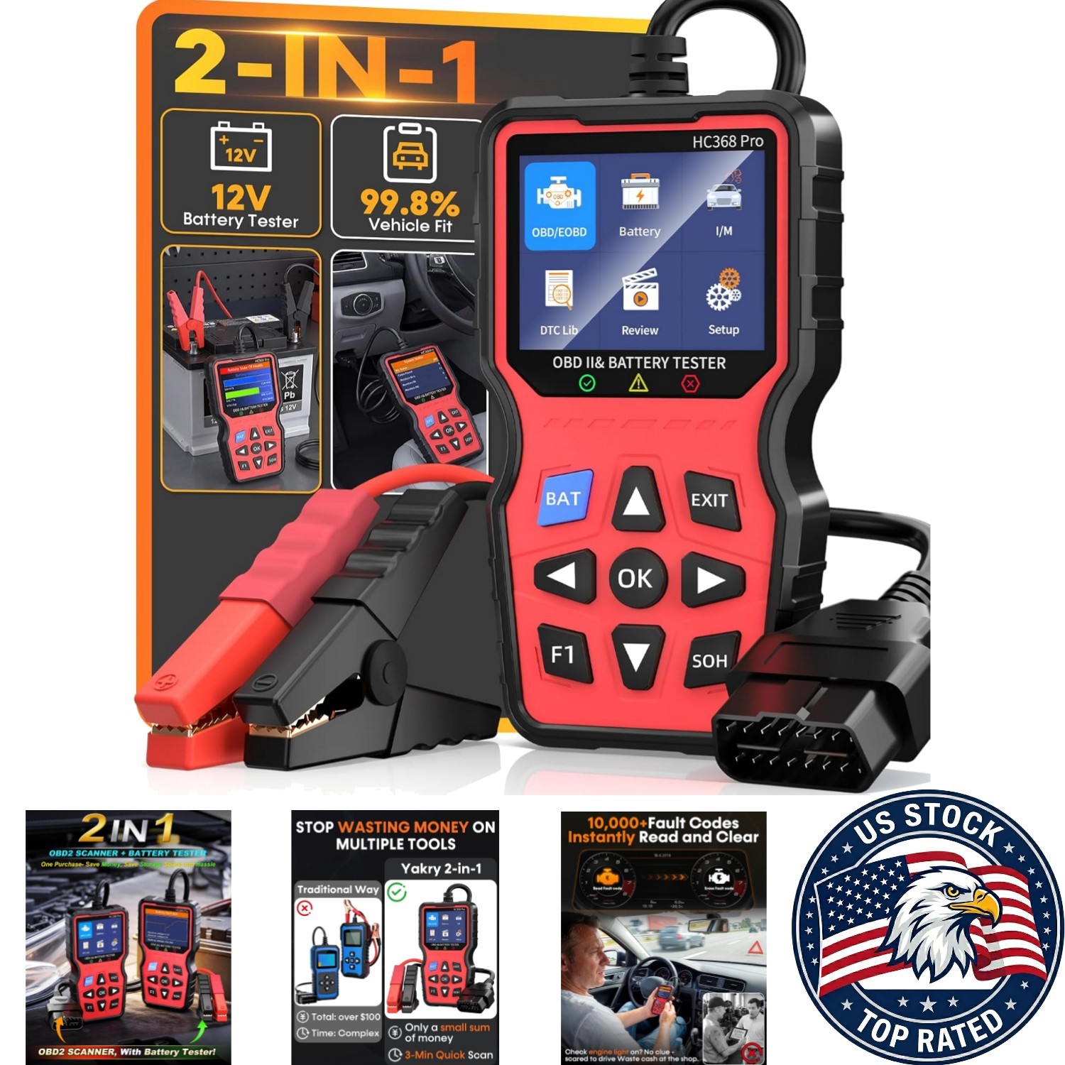 Easy-to-Use Diagnostic Scanner – Under 3 Minute Battery & Engine Tests!