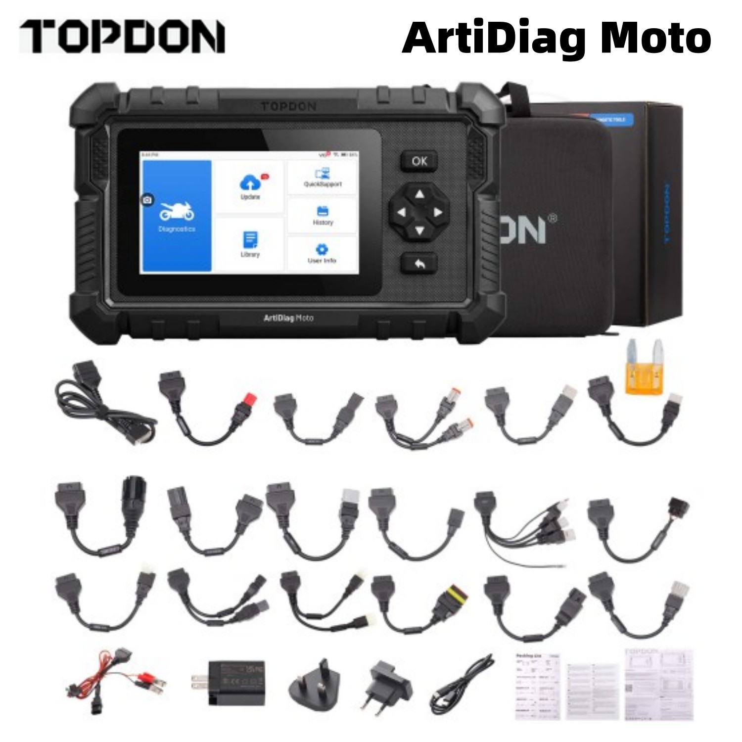 TOPDON ArtiDiag Moto 5-Inch Motorcycle Diagnostic Tool with 35+ Special Function