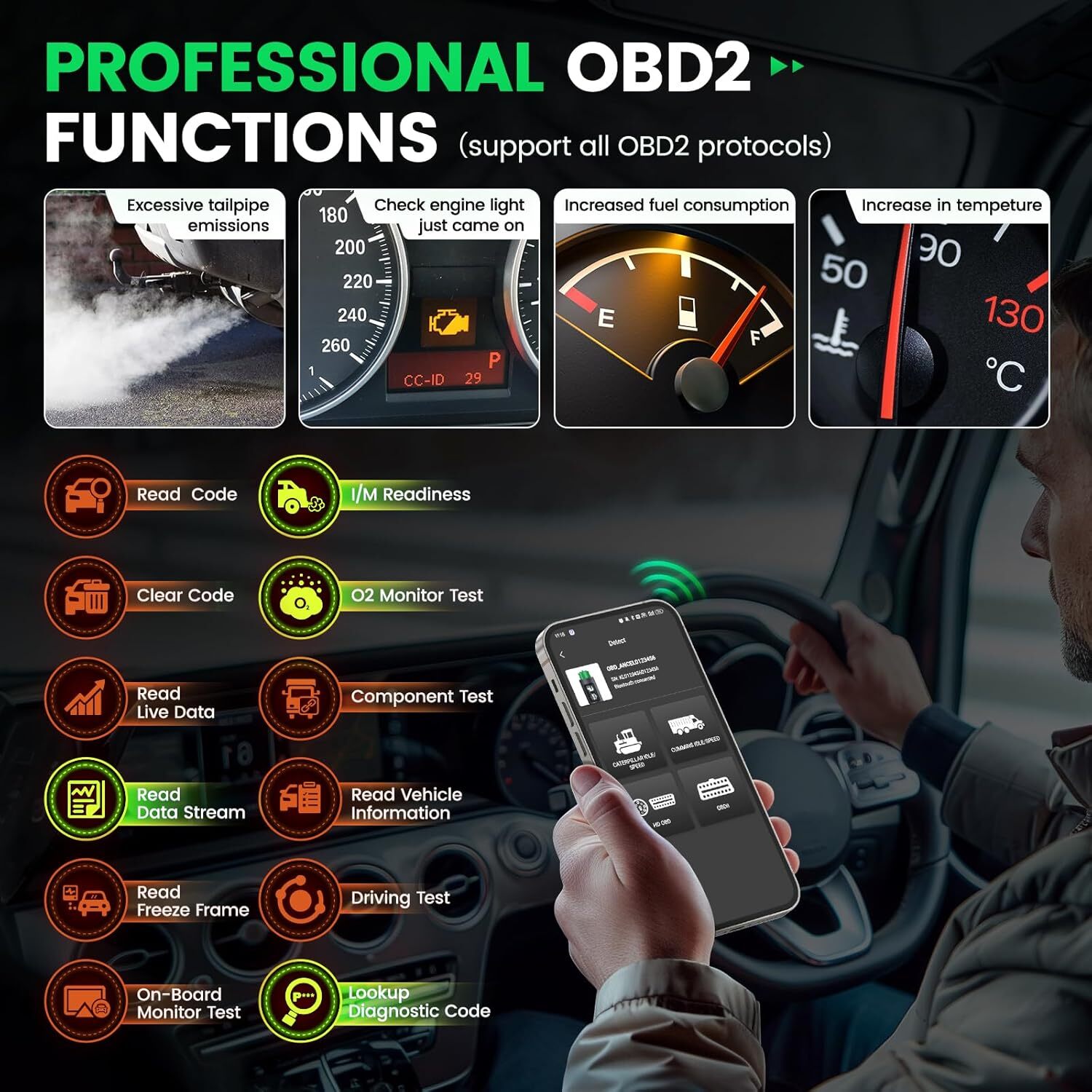 ANCEL HD200 All System Heavy Duty Truck Diagnostic Scanner Speed Limit Adjust