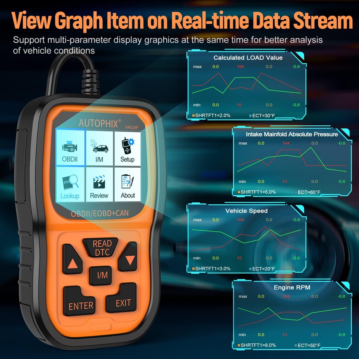 AUTOPHIX OM126P Car Diagnostic Code Reader OBD2 Scanner Check Engine