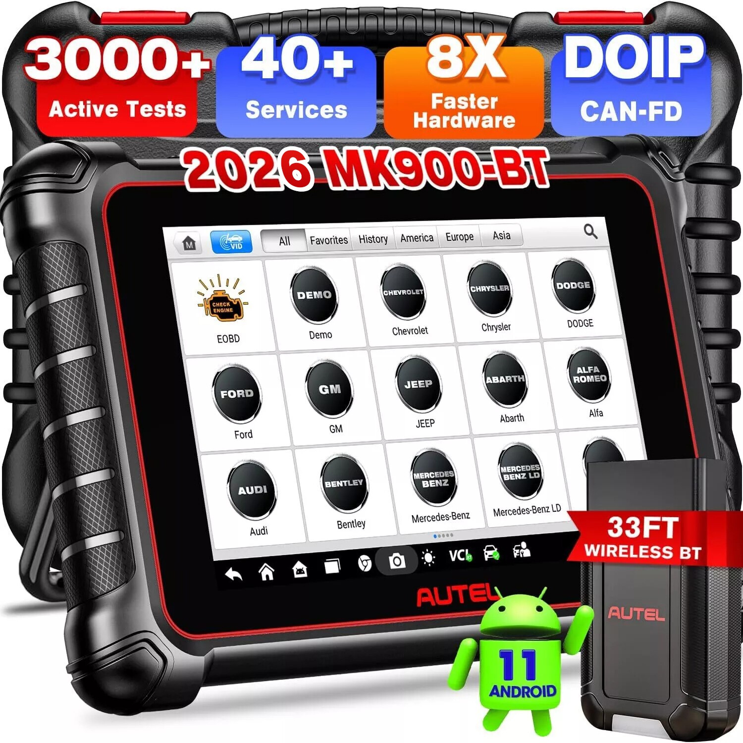 Autel MaxiCOM MK900BT PRO Full Bidirectional Scanner CAN FD & DOIP WIFI Print