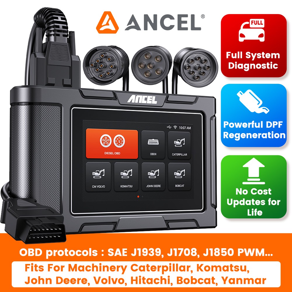 ANCEL HD3600 Heavy Equipment Diagnostic Tool DPF Regen Truck Scanner Machinery