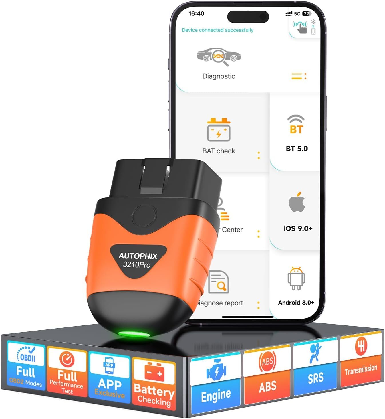 AUTOPHIX Bluetooth OBD2 Scanner ABS SRS Code Reader Diagnostic For IOS Android