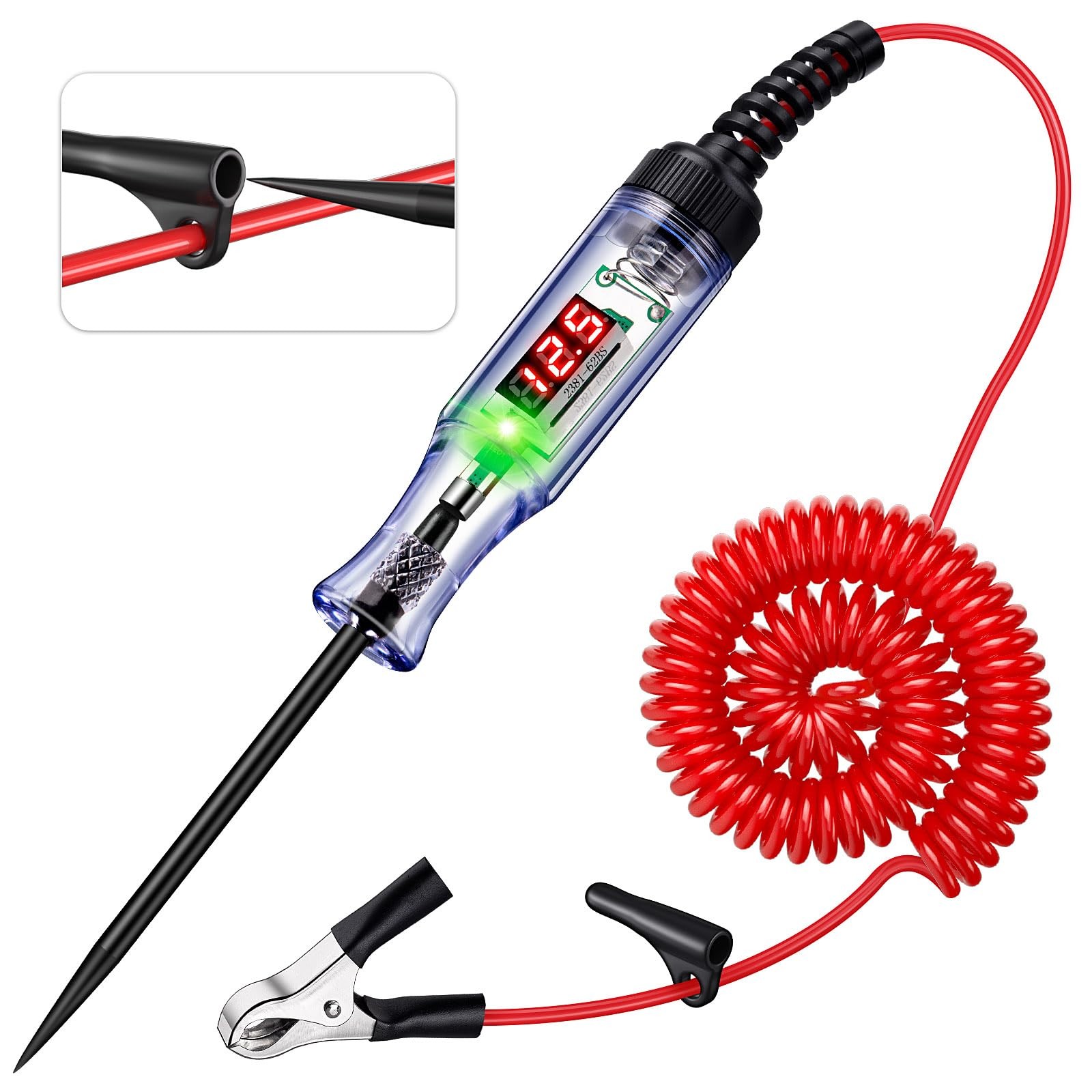 Automotive Test Light with 5-120V LED Digital Voltage Display, 3V-120V, black