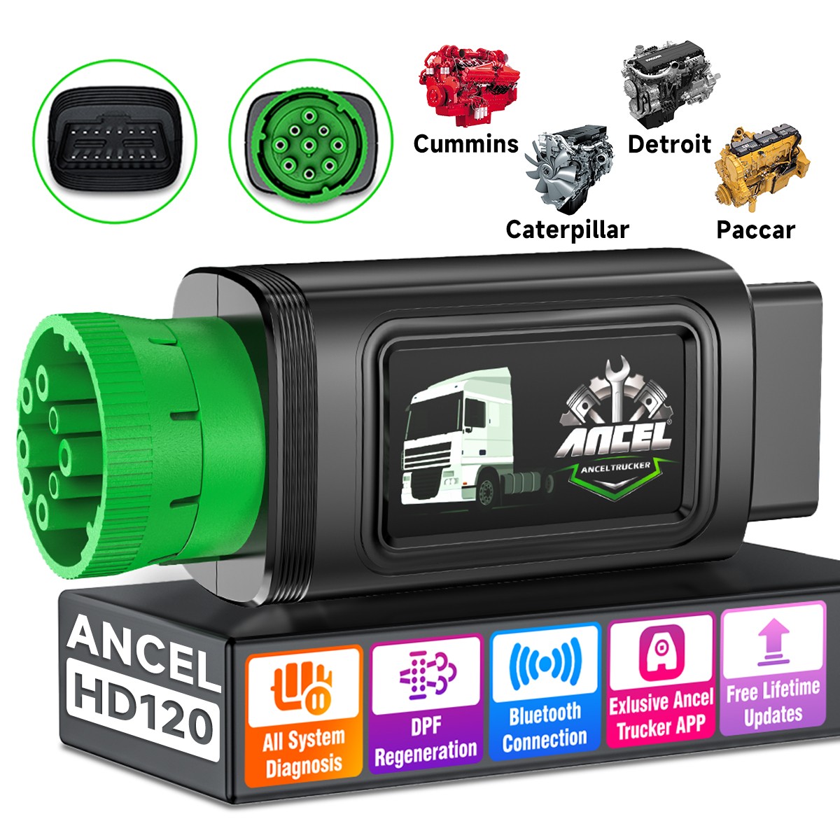 Bluetooth Diesel OBD Heavy Duty Truck Scanner Diagnostic DPF Regen For Volvo
