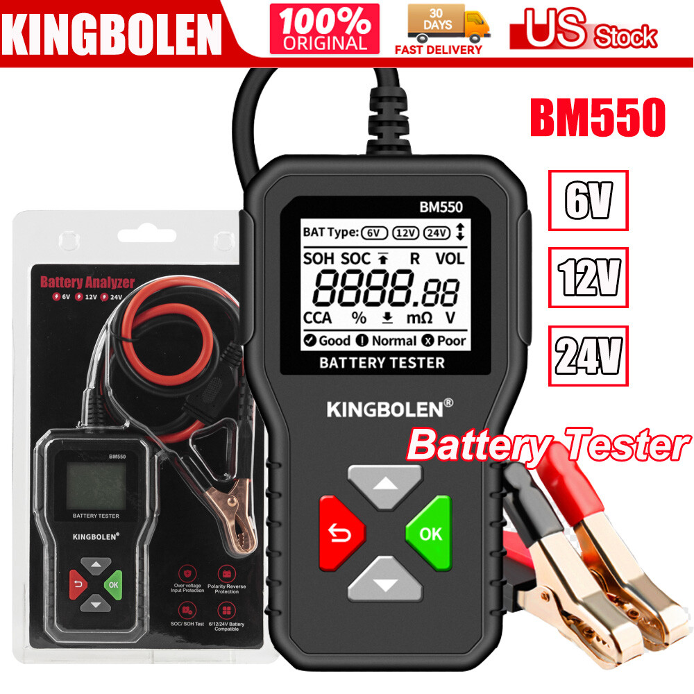 2024 NEW BM550 6V 12V 24V 100-2000 CCA Car Battery Tester Detect Analyzer Tools