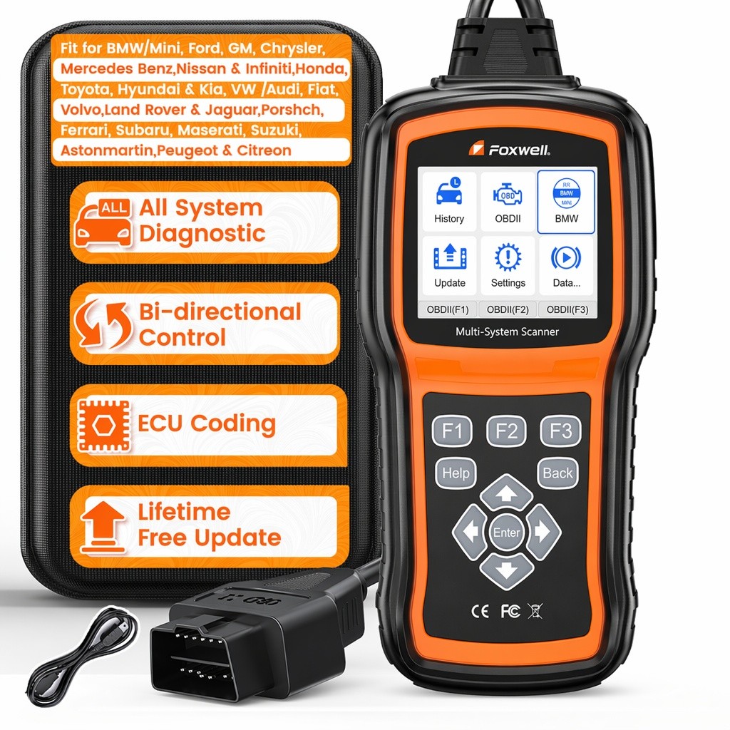 Foxwell NT530 Plus Bidirectional OBD2 Scanner TPMS Oil Reset EPB SAS For Porsche