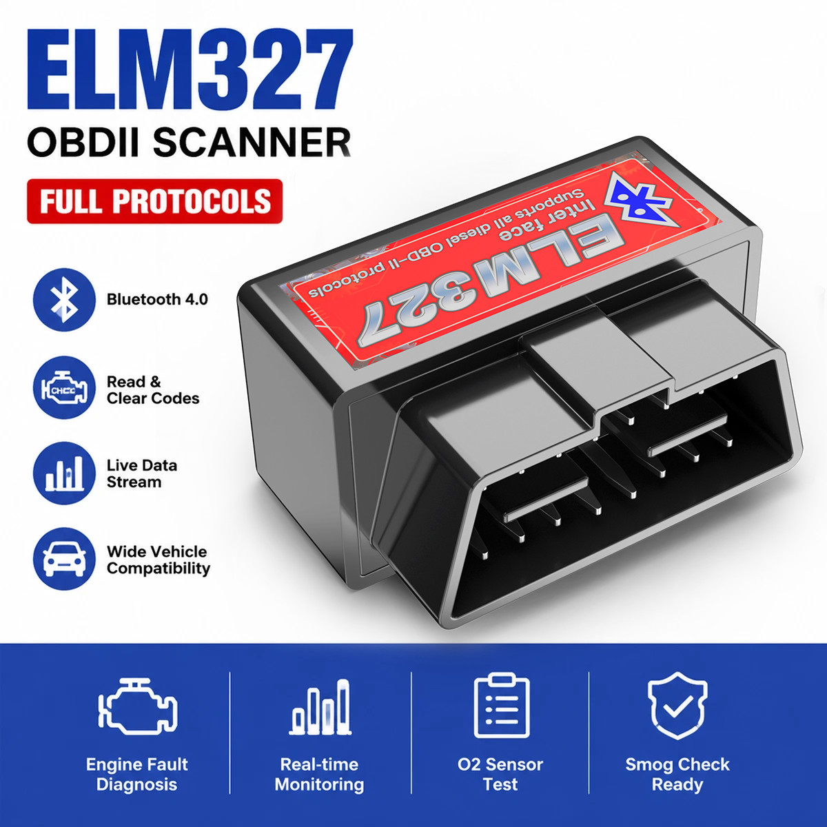 ELM327 OBD2 Mini Code Reader – 16 Pin Car Scanner Tool for Android Windows
