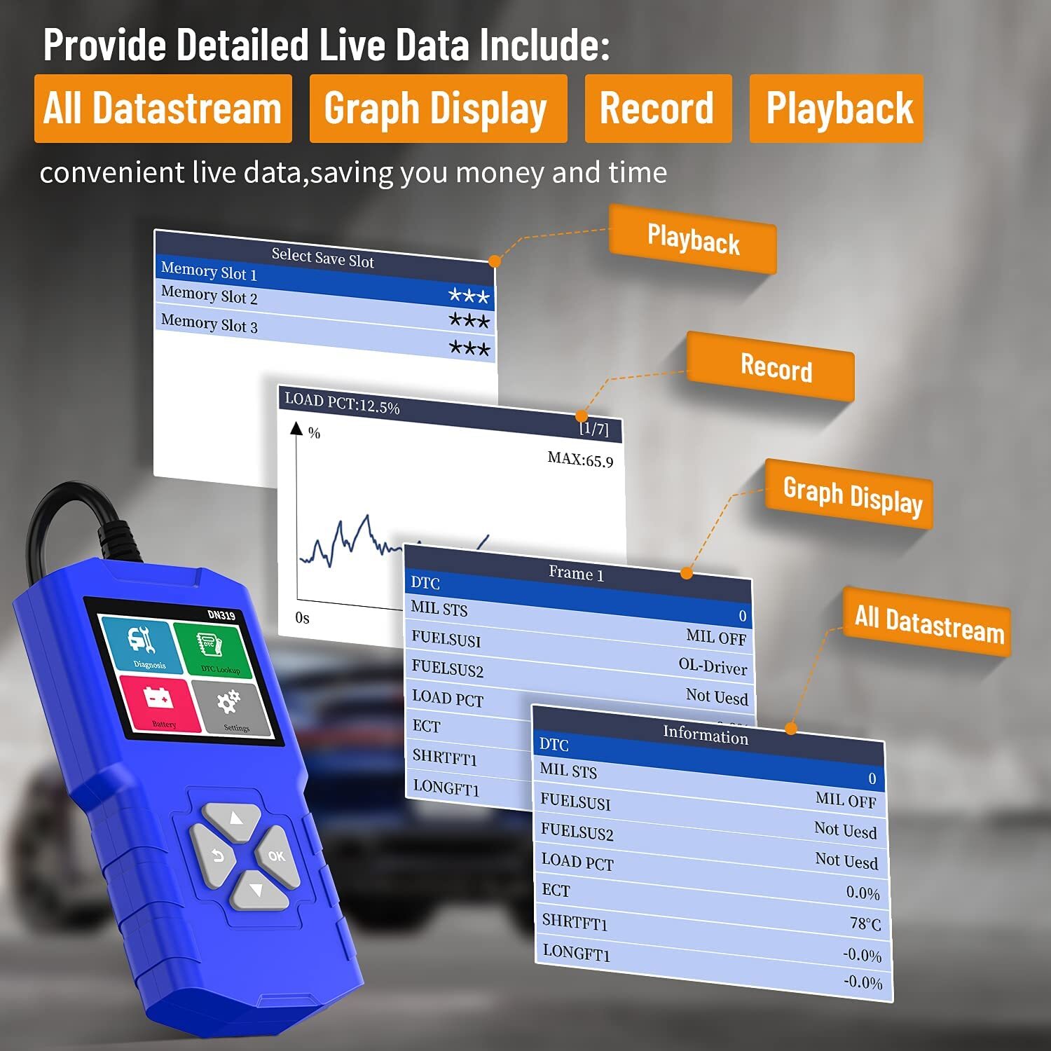 Automotive Code Reader Car OBD2 Scanner ODB2 Engine Battery Test Diagnostic Tool
