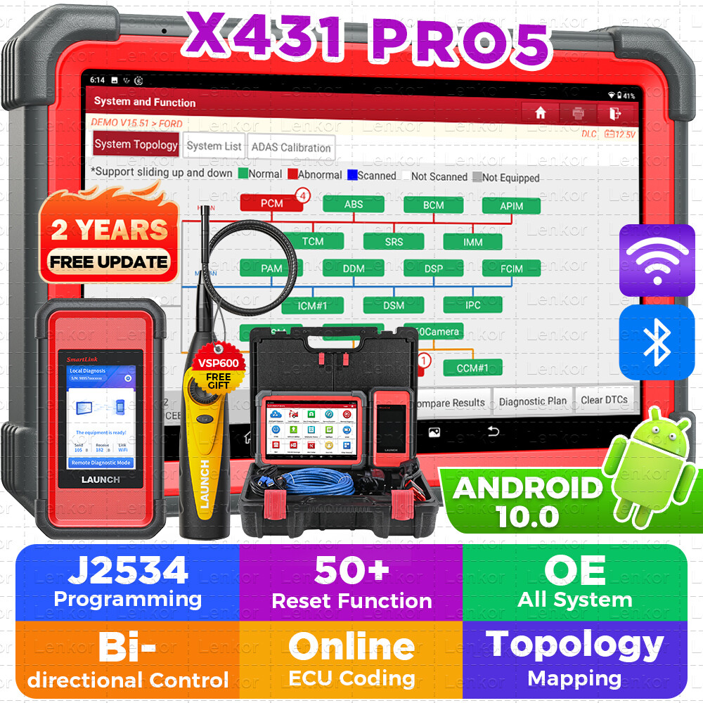 LAUNCH X431 PRO 5 PAD V+ Car Diagnostic Scanner Tool Programming Key Coding 2025