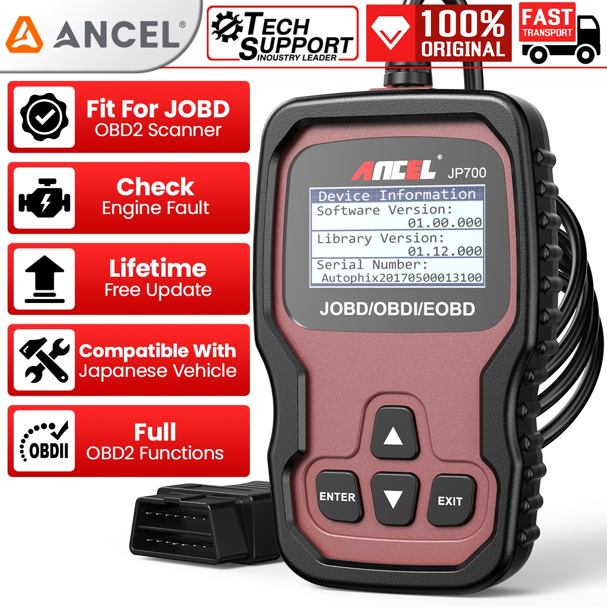 ANCEL JOBD OBD2 Scanner Code Reader Car Engine Diagnostic Tool For Japanese Car