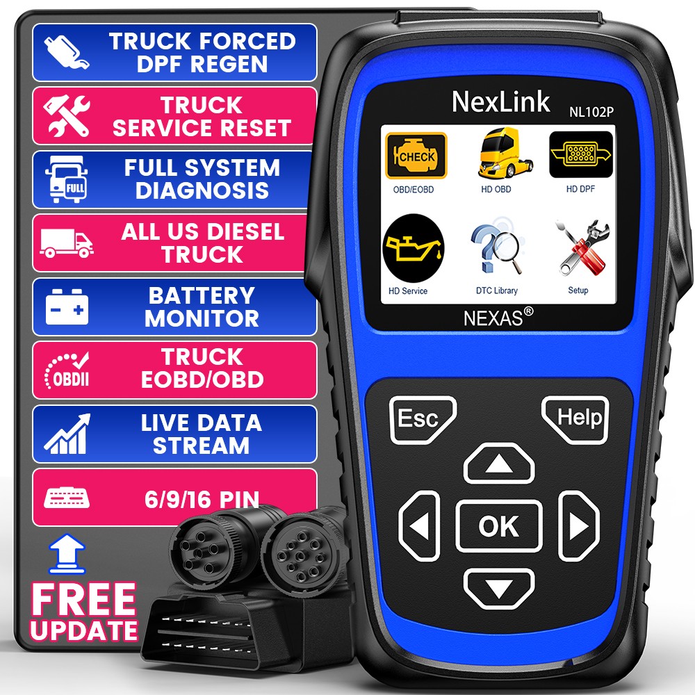 NEXAS NL102P Diesel Heavy Duty Truck OIL DPF OBD2 Scanner Car Diagnostic Tool US