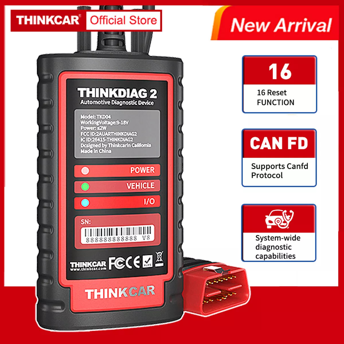 THINKDIAG 2 Bidirectional OBD2 Scanner Diagnostic Tool Reader All Software Free