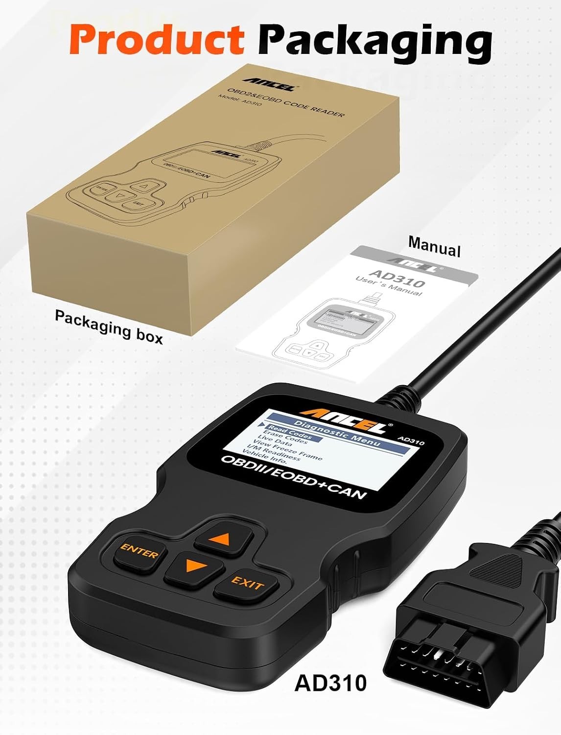 AD310 Classic Enhanced Universal OBD II Scanner Car Engine Fault Code Reader