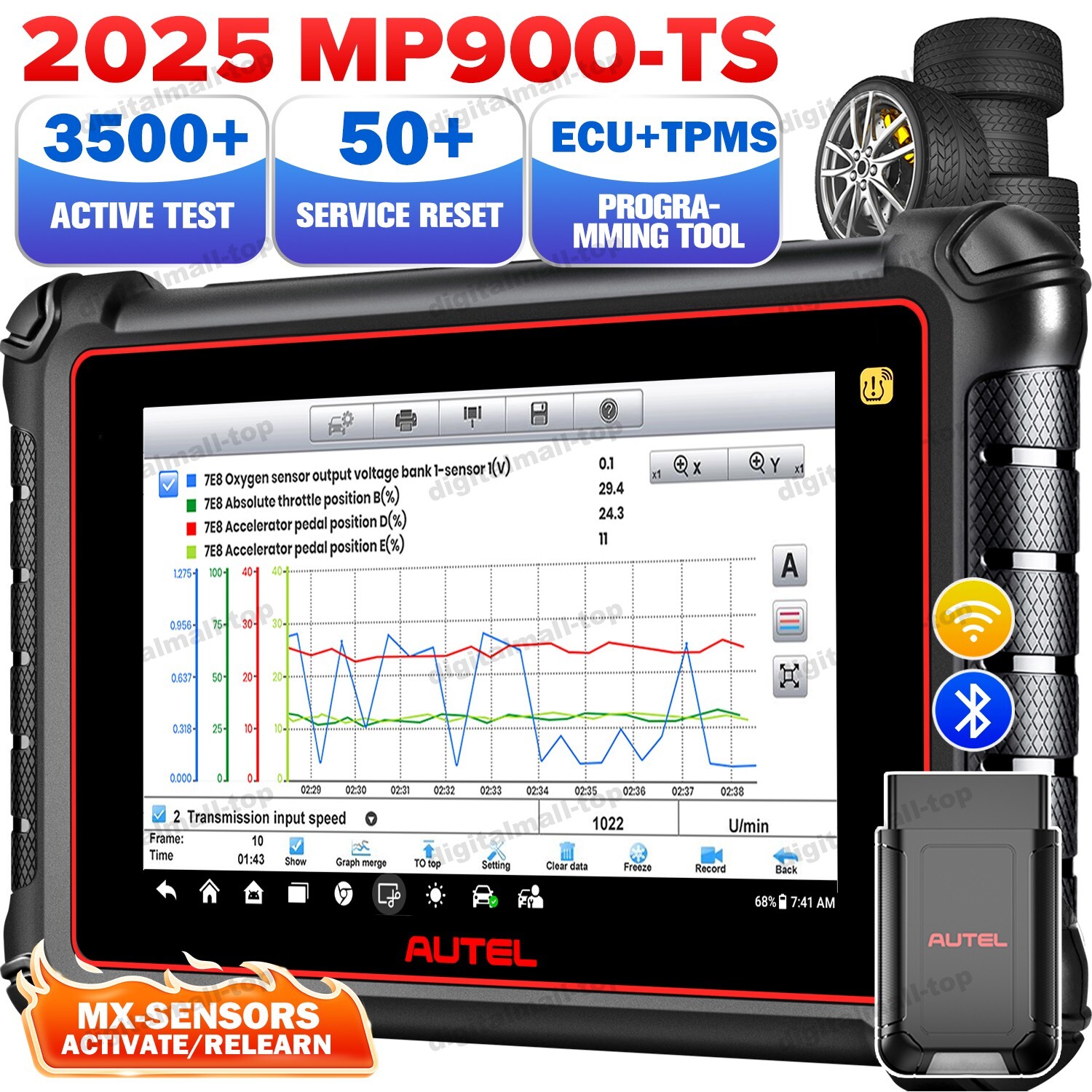 AUTEL MaxiPRO MP900TS TPMS ECU Programming AS MK906 MS906 PRO Disgnostic Level