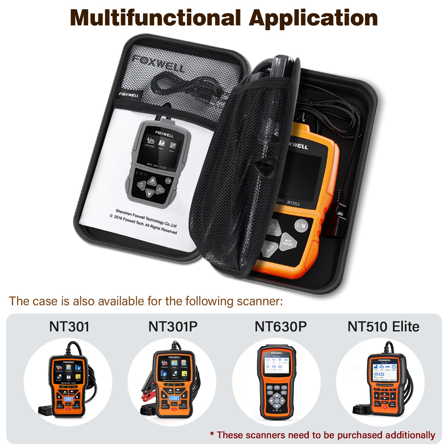 Foxwell NT301 Plus OBD2 Scanner Diagnostic Code Reader Tool Protective EVA Case