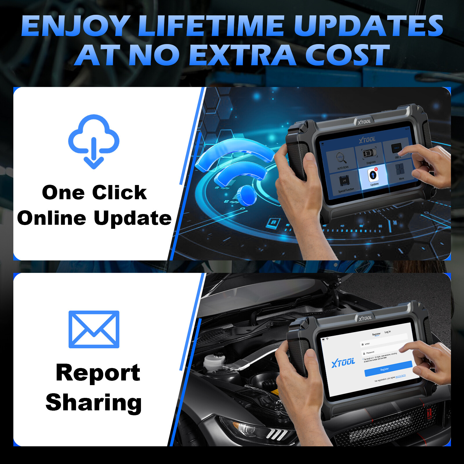 XTOOL D5 Car 4 Systems Diagnostic Tool Full OBD2 Scanner 10+Resets FCA Autoauth