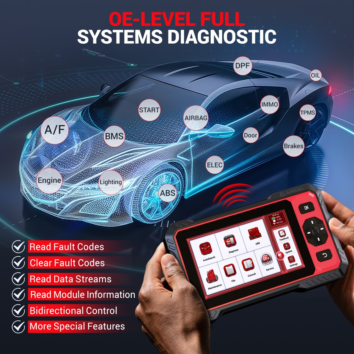 DS410 LITE OBD2 Bidirectional Scanner Tool All System Car Diagnostic Tablet TPMS