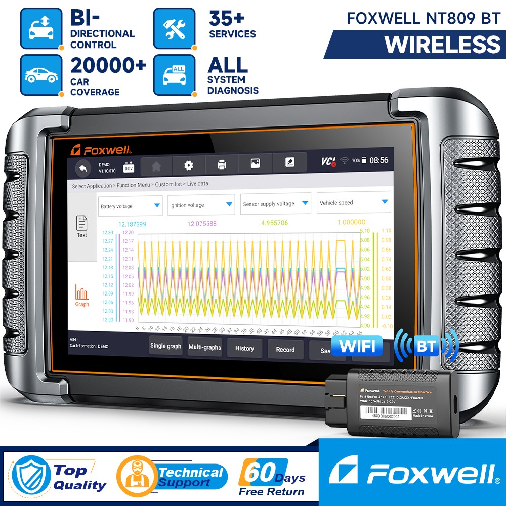Foxwell NT809 BT OBD2 Scanner Bidirectional Full System Car Diagnostic Tool TPMS