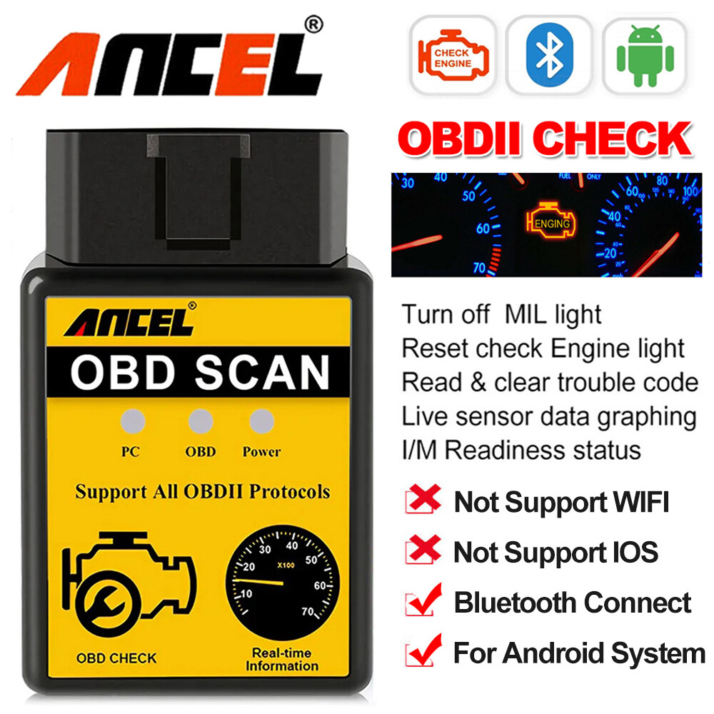 ELM327 OBD2 Scanner Bluetooth Code Reader Car Diagnostic Scan Tool Check Engine
