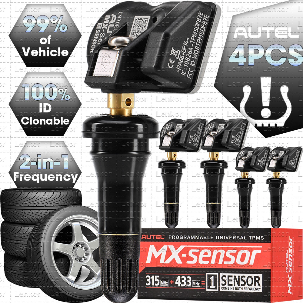 4pcs Autel MX-Sensor 315&433MHz Programmable TPMS Universal Tire pressure Sensor