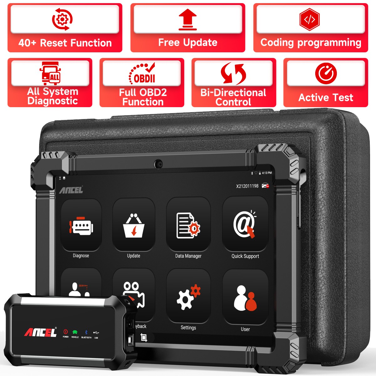 X7 HD 24V 12V Diesel Heavy Duty Truck Scanner E-CU Coding All System DPF Regen