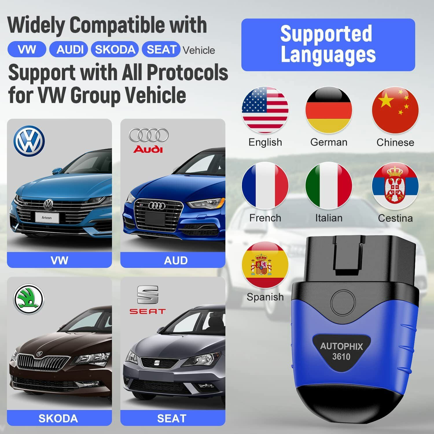 All System OBD2 Scanner Car Automotive Diagnostic Tool For VW Audi Skoda SEAT