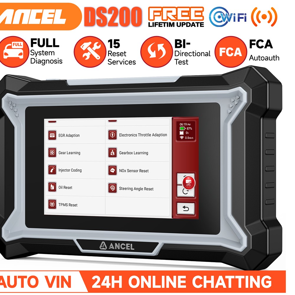 ANCEL DS200 OBD2 Diagnostic Tool Full System 15+ Reset Services Lifetime Update