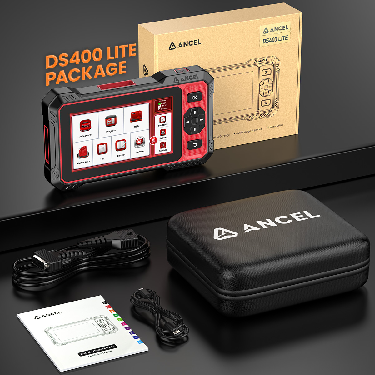 ANCEL DS400 Lite Bidirectional ABS SRS Engine TCM Diagnostic Tool OBD2 Scanner