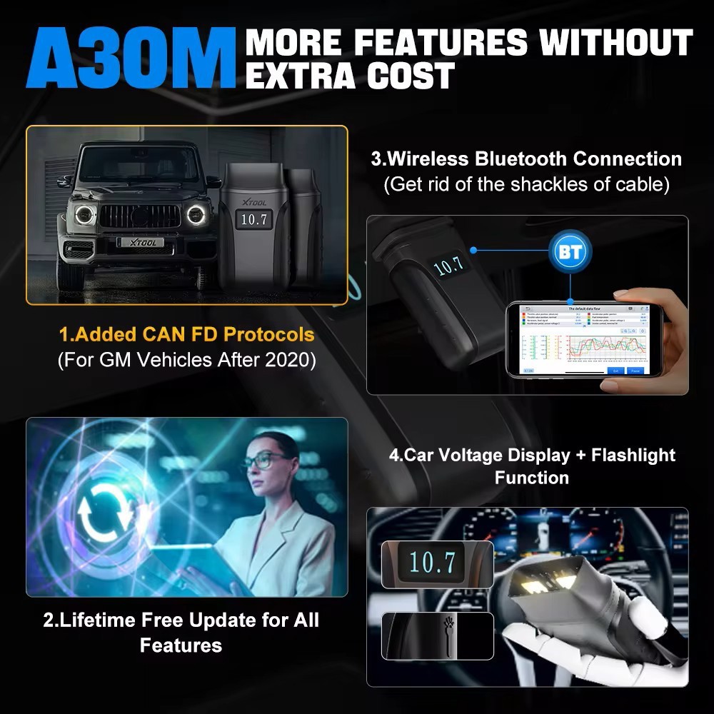 ✅2026 XTOOL A30M V2.0 KIT OBD2 Scanner Wireless Bidirectional Scan Tool FCA