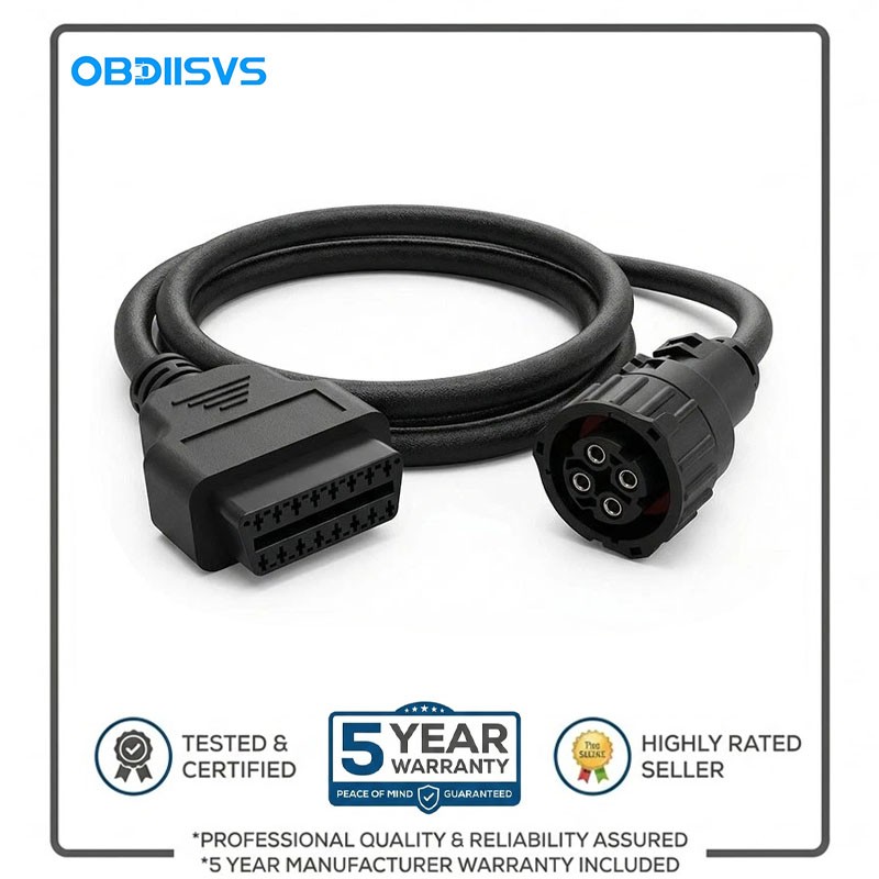 4Pin to 16Pin OBD2 Extension Adapter Cable for Scania Engines&Industrial/Marine