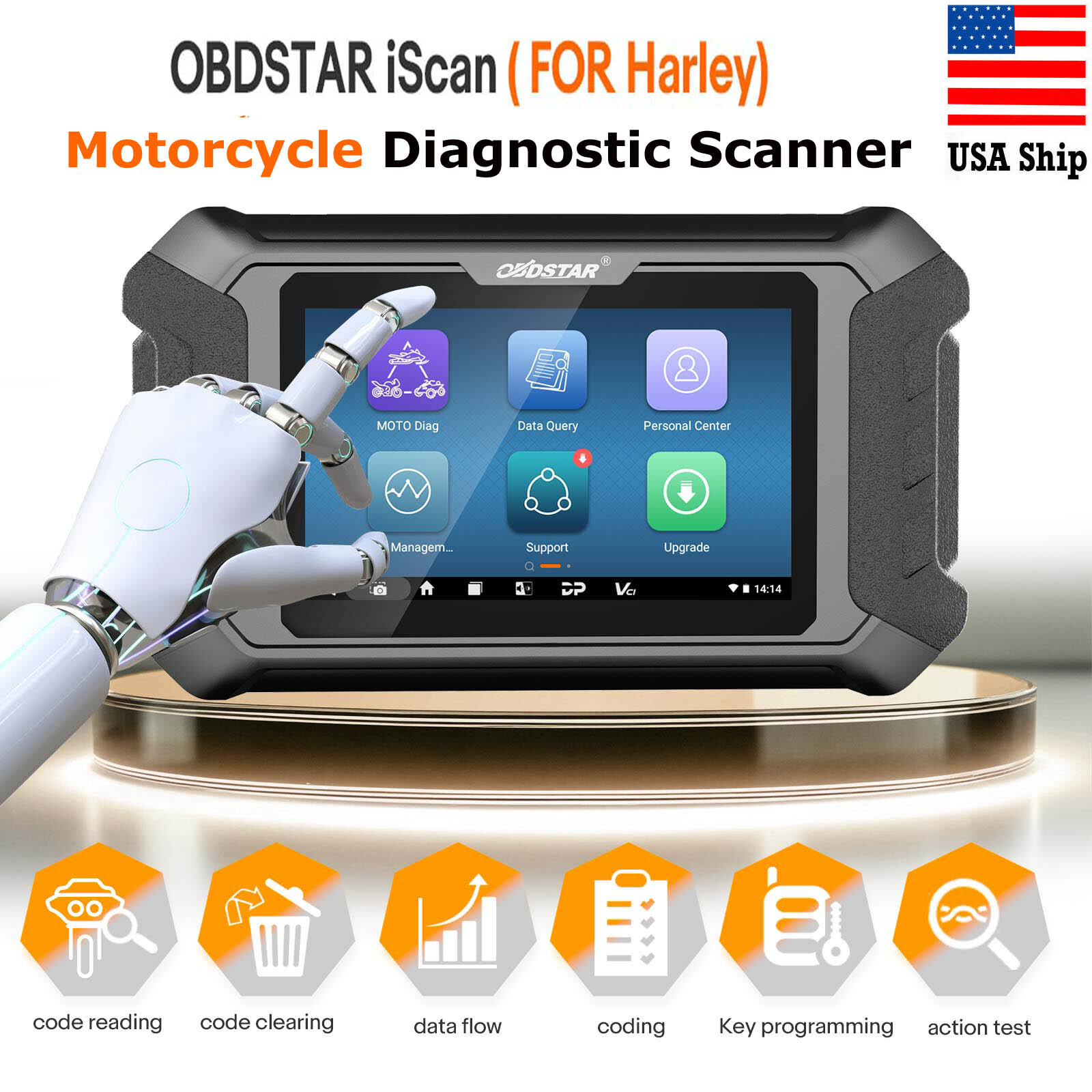 OBDSTAR iScan for Harley Davidson Motorcycle Diagnostic Scan Tool Key Coding USA