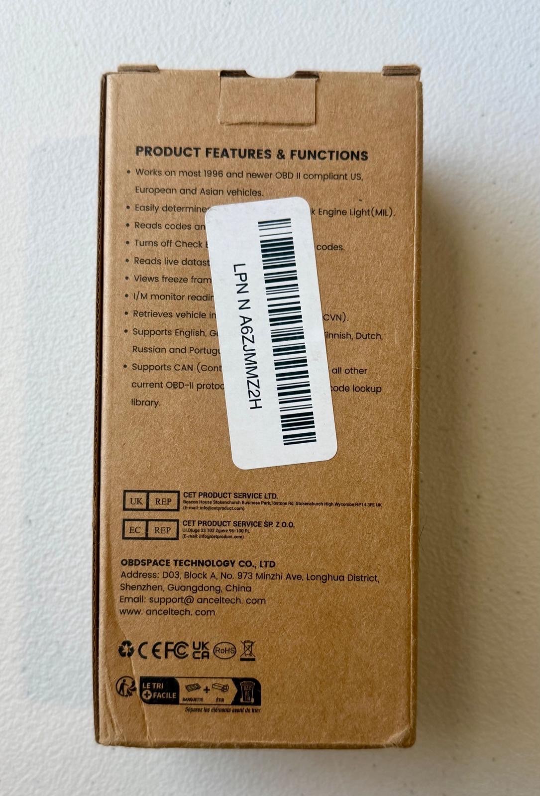 ANCEL AD310 OBD2 Scanner Check Engine Code Reader Tool