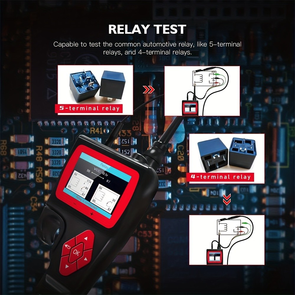 Power Circuit Probe Kit Multimeter Relay & Fuel Injector Tester Automotive 9-30V