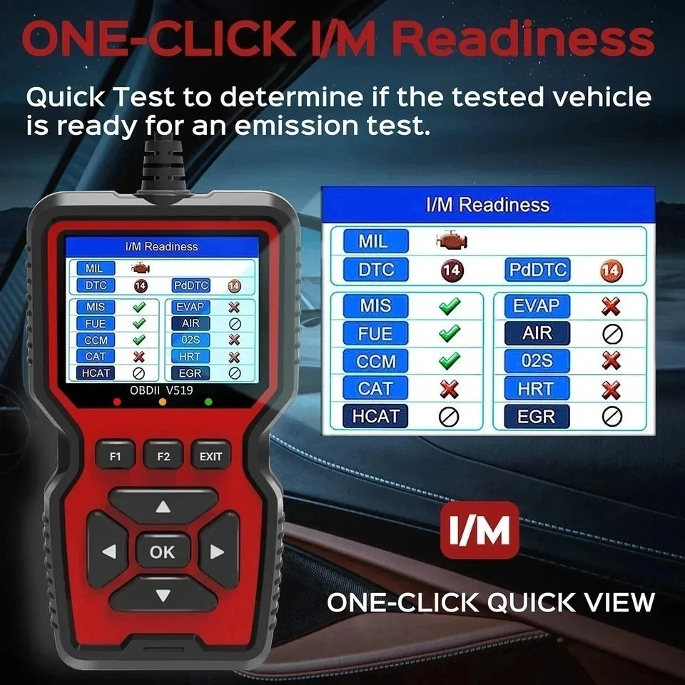 Professional OBD2 V519 Scanner – 2025 Upgraded OBDII + CAN Code Reader