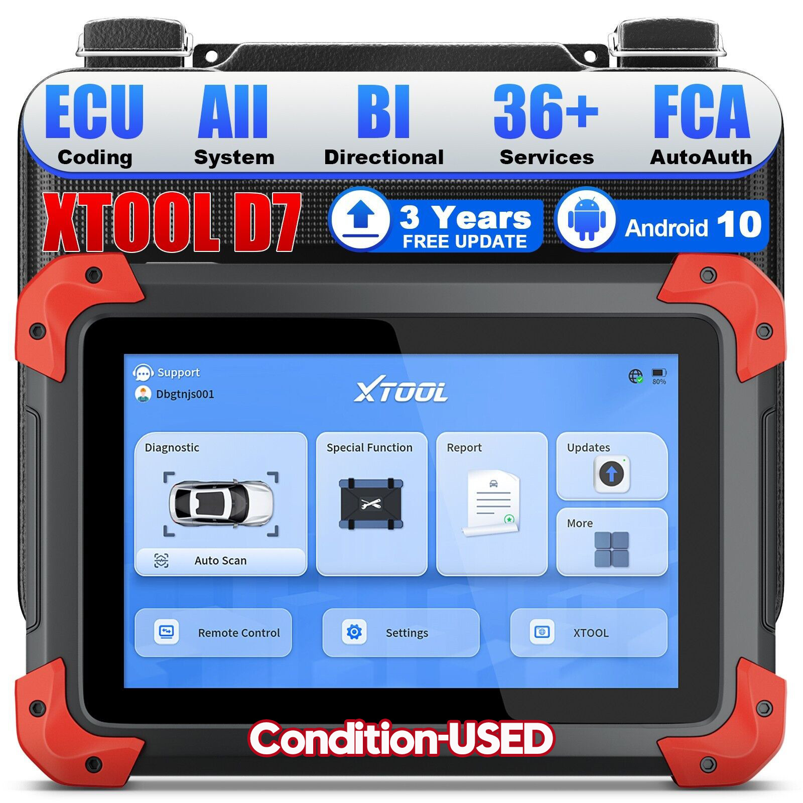XTOOL D7 V2.0 Bidirectional Full System OBD2 Car Diagnostic Scanner Key Program