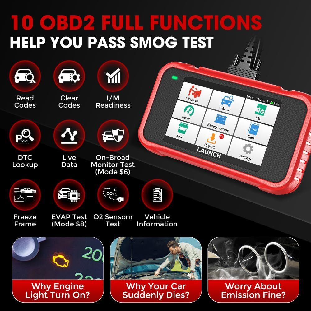 LAUNCH CRP129E OBD2 Scanner Car Diagnostic Tool Engine ABS SRS TPMS Code Reader