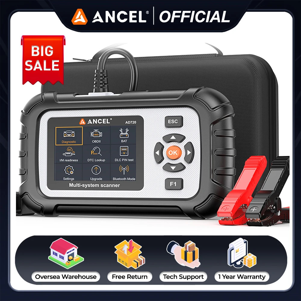Car Battery Tester OBD2 Diagnostic Scanner ABS SRS TCM Check Engine Code Reader