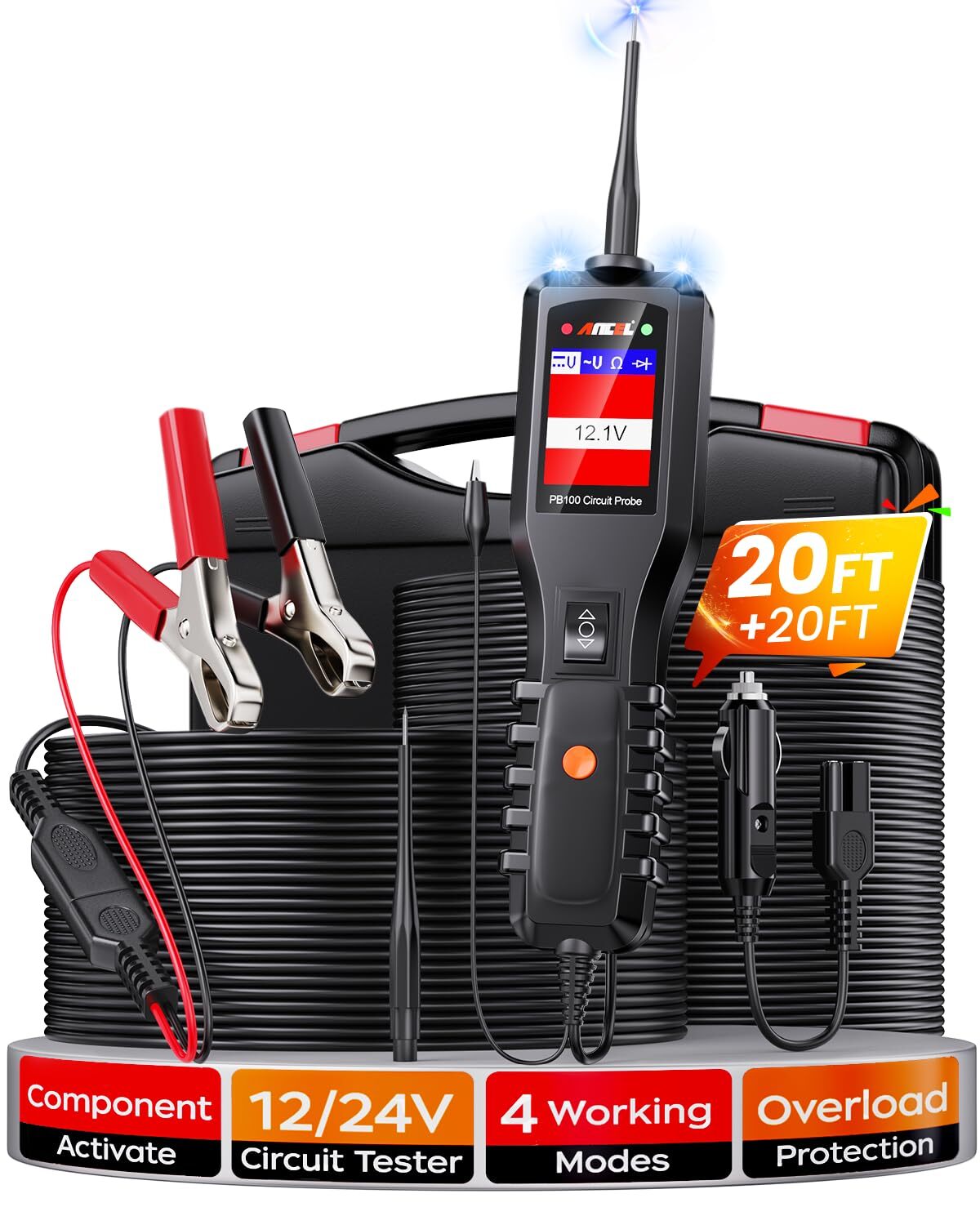 Ancel PB100 12V 24V Car Power /Probe Circuit Tester Battery Electrical Powerscan