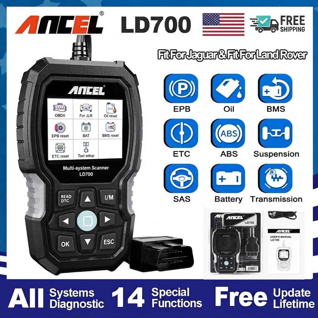 ANCEL LD700 Car OBD2 Scanner All Systems Diagnostic Tool for Land Rover & Jaguar