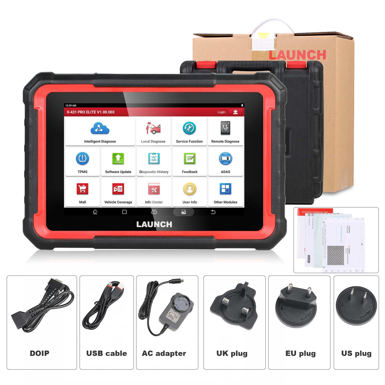 Launch X431 PRO ELITE Full System Scanner Diagnostic CAN FD& DoIP Global ,USED