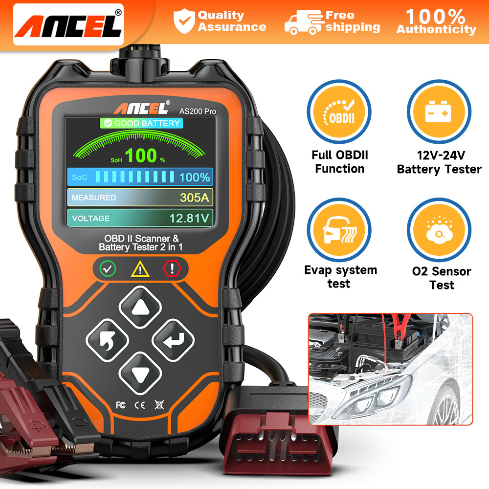 ANCEL AS200 Pro Battery Tester Diagnostic Scanner Tool Code Reader Check Engine