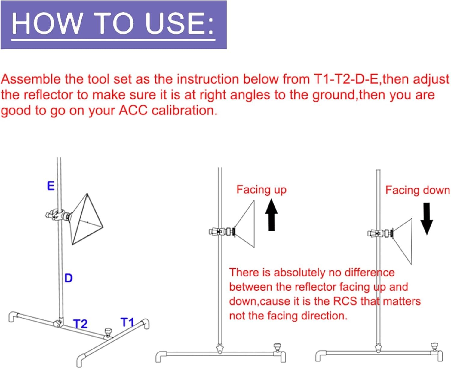 Precision ADAS Calibration Kit with Adjustable Radar Aiming Reflector Target