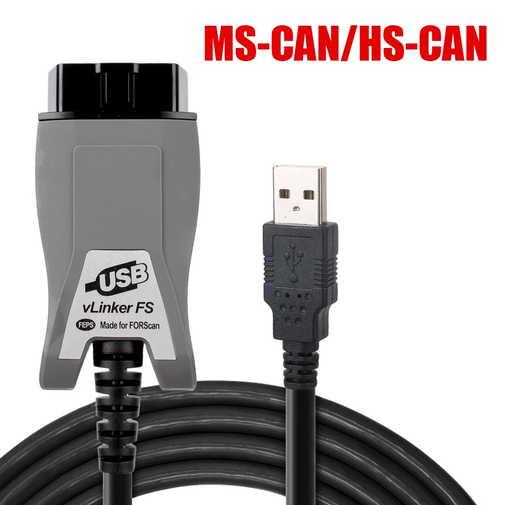 Vgate vLinker FS USB OBD2 Scanner Diagnostic Adapter Fit for FORScan HS/MS-CAN