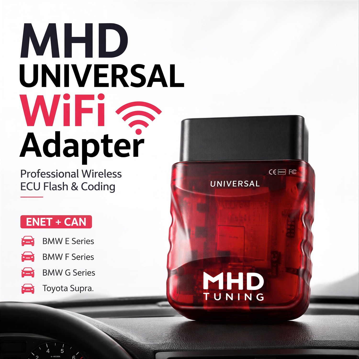 OBD II MHD UNIVERSAL WiFi Adapter Wireless Flash for BMW E/F/G Supra