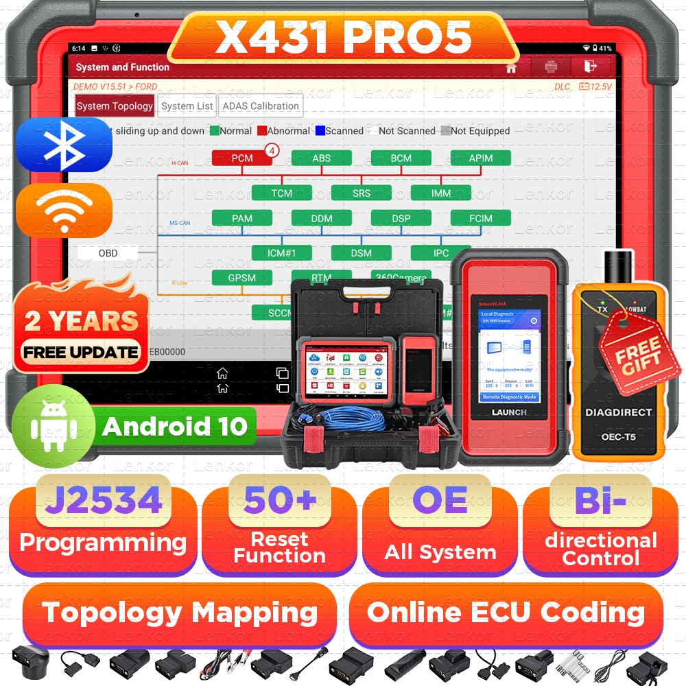 2025 LAUNCH X431 PRO 5 PAD V+ Car Diagnostic Scanner Tool Programming Key Coding