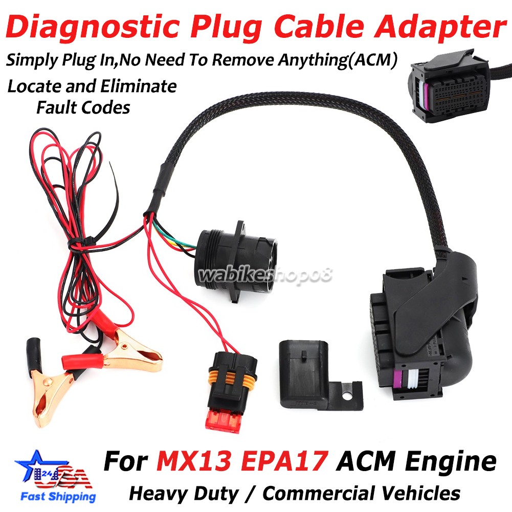 For Paccar MX13 EPA17 ACM Diagnostic Cable Plug Heavy Duty Commercial Vehicle US